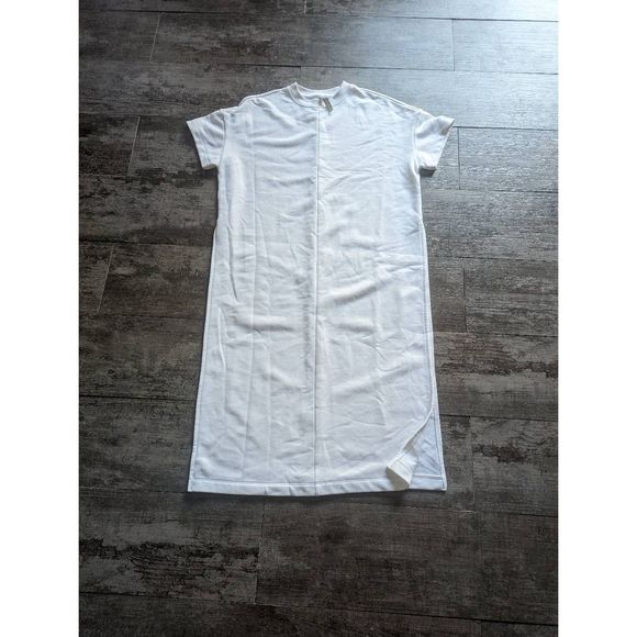 ATHLETA Sedona Short Sleeves T Shirt Sweatshirt Dress Side Slit - Picture 2 of 7